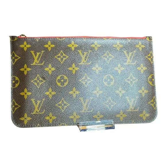 LOUIS VUITTON Neverfull Pouchette / Wristlet Monogram Brown in New Condition - Picture 2 of 13